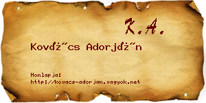 Kovács Adorján névjegykártya