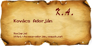 Kovács Adorján névjegykártya