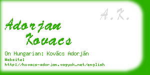 adorjan kovacs business card